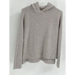 Athleta Sweater Women's Small Gray Hooded Rest Day Ribbed Long‎ Sleeve Pullover